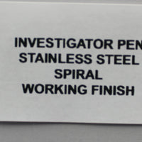 Hinderer Knives Investigator Spiral Pen - Stainless Steel - Working Finish