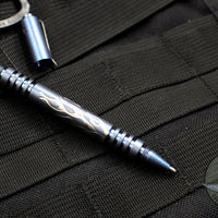 Hinderer Knives Investigator Pen - Titanium- Stonewash Blue with Flames
