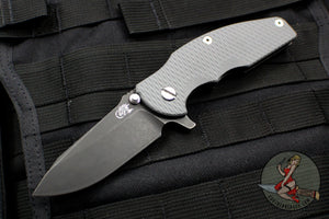 Hinderer Jurassic Spearpoint Grey G-10 Battle Black Titanium and Blade Gen 6 Tri-Way Pivot System