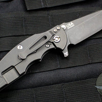 Hinderer Jurassic Spearpoint Grey G-10 Battle Black Titanium and Blade Gen 6 Tri-Way Pivot System