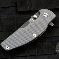 Hinderer Jurassic Spearpoint Grey G-10 Battle Black Titanium and Blade Gen 6 Tri-Way Pivot System