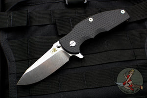 Hinderer Jurassic Spearpoint Black G-10 3.375" Stonewash Bronze Handle Stonewash Finish Blade Gen 6 Tri-Way Pivot System