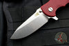 Hinderer Jurassic Spearpoint Red G-10 3.375" Stonewash Bronze Handle Stonewash Finish Blade Gen 6 Tri-Way Pivot System