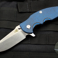 Hinderer Jurassic Slicer Blue/Black G-10 Spearpoint 3.375" Stonewash Finish Blade Gen 6 Tri-Way Pivot System