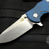 Hinderer Jurassic Slicer Blue/Black G-10 Spearpoint 3.375" Stonewash Finish Blade Gen 6 Tri-Way Pivot System