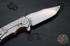 Hinderer Project X- Clip Point Edge- Stonewash Finished Titanium And Orange G-10- Stonewash Magnacut Blade