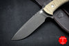 Hinderer Knives The Ranch Drop Point Fixed Battle Black Blade Natural Micarta Handle