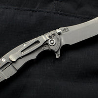 Hinderer XM-18 3.0" Skinner Working Finish Ti With Working Finish Blade Finish Red G-10 Gen 6 Tri-Way Pivot System
