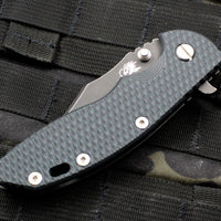 Hinderer XM-18 3.5" Bowie Battle Black DLC Handle with Dark Green/Black G-10 and Battle Black DLC Finished Blade Gen 6 Tri-Way Pivot System