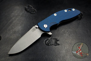 Hinderer XM-18 3.5" Spearpoint Blue & Black G-10 & Working Finish Handle Working Finish Blade Gen 6 Tri-Way Pivot System