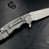 Hinderer XM-18 3.5" Spearpoint Blue & Black G-10 & Working Finish Handle Working Finish Blade Gen 6 Tri-Way Pivot System