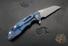 Hinderer XM-18 3.0" Wharncliffe- Battle Blue Titanium And OD Green G-10- Working Finish Blade