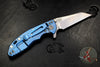 Hinderer XM-18 3.0" Wharncliffe Black G-10 -With Stonewash Blue Finished Ti Handle and Stonewashed Blade Gen 6 Tri-Way Pivot System