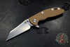 Hinderer XM-18 3.0" Wharncliffe Coyote G-10 -With Stonewash Bronze Finished Ti Handle and Stonewashed Blade Gen 6 Tri-Way Pivot System