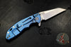 Hinderer XM-18 3.0" Wharncliffe Translucent Green G-10 -With Stonewash Blue Finished Ti Handle and Stonewashed Blade Gen 6 Tri-Way Pivot System