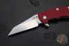 Hinderer XM-18 3.5"- Fatty Wharncliffe- Stonewash Titanium And Red G-10 Handle- Stonewash Blade