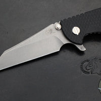Hinderer XM-18 3.5"- Fatty Wharncliffe- Working Finish Titanium And Black G-10 Handle- Working Finish Blade