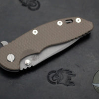Hinderer XM-18 3.5" Spanto Edge- Working Finish Titanium Handle And S45VN Blade- FDE G-10