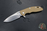 Hinderer XM-18 3.5"- Skinny Slicer- Stonewash Bronze Finished Titanium And Coyote G-10- Stonewash Magnacut Steel Blade