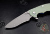 Hinderer XM-18 3.5" Recurve Edge Translucent Green G-10 Battle Blue Finished Ti and Working Finish Blade Gen 6 Tri-Way Pivot System
