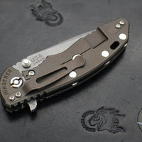Hinderer XM-18 3.5" Spanto Edge- Battle Bronze Finished Ti And Black G-10- Working Finish S45VN Steel Blade