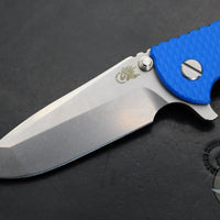 Hinderer XM-18 3.5" Spanto Edge- Stonewash Bronze Finished Ti And Blue G-10 Handle- Stonewash Finished S45VN Blade