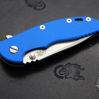 Hinderer XM-18 3.5" Spanto Edge- Stonewash Bronze Finished Ti And Blue G-10 Handle- Stonewash Finished S45VN Blade