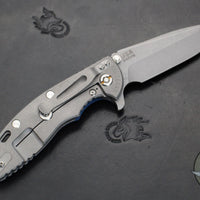 Hinderer XM-18 3.5"  Spanto Edge- Working Finish Ti And Blue/Black G-10- Working Finish S45VN Steel Blade