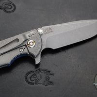 Hinderer XM-18 3.5"  Spanto Edge- Working Finish Ti And Blue/Black G-10- Working Finish S45VN Steel Blade
