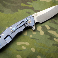 Hinderer XM-24 4.0" Sheepsfoot with Stonewash Blue Handle Stonewash Blade OD Green G-10 Gen 6 Tri-Way Pivot System