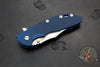 Hinderer XM-24 4.0" Bowie Edge- Stonewash Blue Ti Handle and Stonewash Blade- Blue/Black G-10 Gen 6 Tri-Way Pivot System