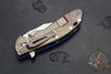 Hinderer XM-24 4.0" Bowie Edge with Stonewash Bronze Ti Handle and Stonewash Blade Blue G-10 Gen 6 Tri-Way Pivot System