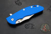 Hinderer XM-24 4.0" Bowie Edge with Stonewash Bronze Ti Handle and Stonewash Blade Blue G-10 Gen 6 Tri-Way Pivot System