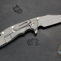 Hinderer XM-24 4.0" Bowie Edge- Working Finish Handle and Blade- OD Green G-10 Gen 6 Tri-Way Pivot System