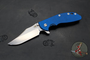 Hinderer XM-24 4.0" Bowie Edge with Stonewash Bronze Ti Handle and Stonewash Blade Blue/Black G-10 Gen 6 Tri-Way Pivot System