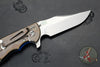 Hinderer XM-24 4.0" Bowie Edge with Stonewash Bronze Ti Handle and Stonewash Blade Blue/Black G-10 Gen 6 Tri-Way Pivot System