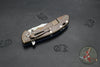 Hinderer XM-24 4.0" Bowie Edge with Stonewash Bronze Ti Handle and Stonewash Blade Blue/Black G-10 Gen 6 Tri-Way Pivot System