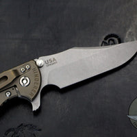 Hinderer XM-24 4.0" Bowie Edge with Battle Bronze Handle and Working Finish Blade Black G-10 Gen 6 Tri-Way Pivot System