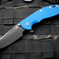 Hinderer XM-24 4.0" Sheepsfoot with Battle Black Handle Battle Black Blade Blue G-10 Gen 6 Tri-Way Pivot System