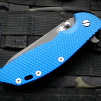Hinderer XM-24 4.0" Sheepsfoot with Battle Black Handle Battle Black Blade Blue G-10 Gen 6 Tri-Way Pivot System