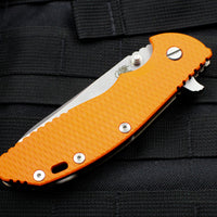 Hinderer XM-24 4.0" Sheepsfoot with Stonewash Bronze Handle Stonewash Blade Orange G-10 Gen 6 Tri-Way Pivot System