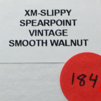 Hinderer XM-Slippy 3.0" Vintage Spearpoint Smooth Walnut Handle Black Blade Serialized