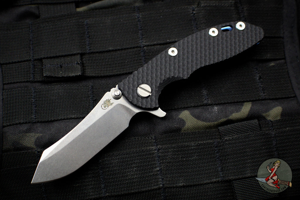 Hinderer XM-18 3.0" Skinner Stonewash Blue Ti With Stonewash Blade Finish Black G-10 Gen 6 Tri-Way Pivot System