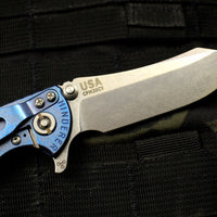 Hinderer XM-18 3.0" Skinner Stonewash Blue Ti With Stonewash Blade Finish Black G-10 Gen 6 Tri-Way Pivot System