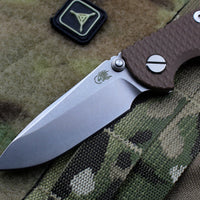 Hinderer XM-18 3.0" Non-Flipper FDE G-10 With Stonewash Spearpoint Edge Gen 6 Tri-Way Pivot System