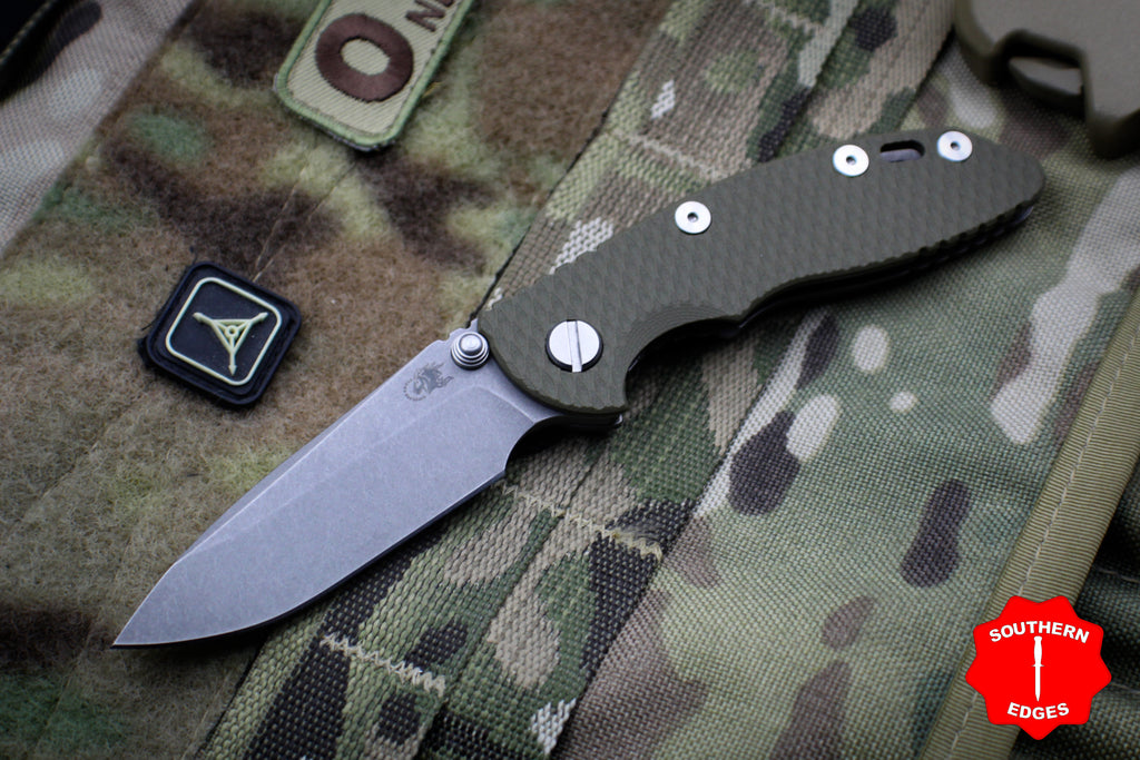 Hinderer XM-18 3.0" Non-Flipper OD Green G-10 With Working Finish Spearpoint Edge Gen 6 Tri-Way Pivot System