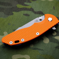 Hinderer XM-18 3.5" Harpoon Spanto Battle Blue Finish Orange G-10 Working Finish Blade Gen 6 Tri-Way Pivot System