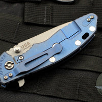 Hinderer XM-18 3.5" Red G-10 Slicer Blade Battle Blue Finished Handles Working Finish Blade Gen 6 Tri-Way Pivot System
