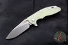Hinderer XM-18 3.5" Translucent Green G-10 Slicer Edge Stonewash Blue Finish Stonewash Blade Gen 6 Tri-Way Pivot System