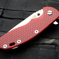 Hinderer XM-18 3.5" Spanto Edge Stonewash Handle S45VN Stonewash Finished Blade Red G-10 Gen 6 Tri-Way Pivot System